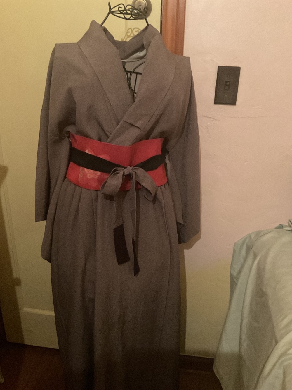 kimono remake dress with matching obi sash belt